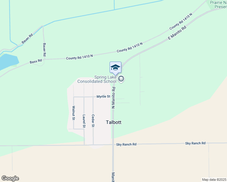 map of restaurants, bars, coffee shops, grocery stores, and more near 13650 North Manito Road in Manito