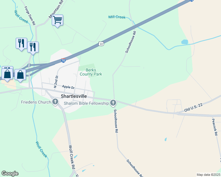 map of restaurants, bars, coffee shops, grocery stores, and more near 234 Schoolhouse Road in Hamburg