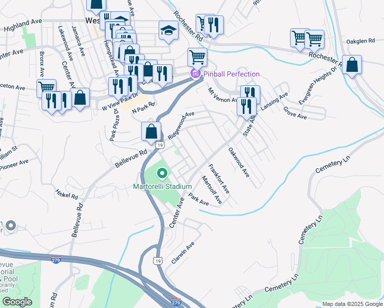 map of restaurants, bars, coffee shops, grocery stores, and more near 216 Martsolf Avenue in Pittsburgh