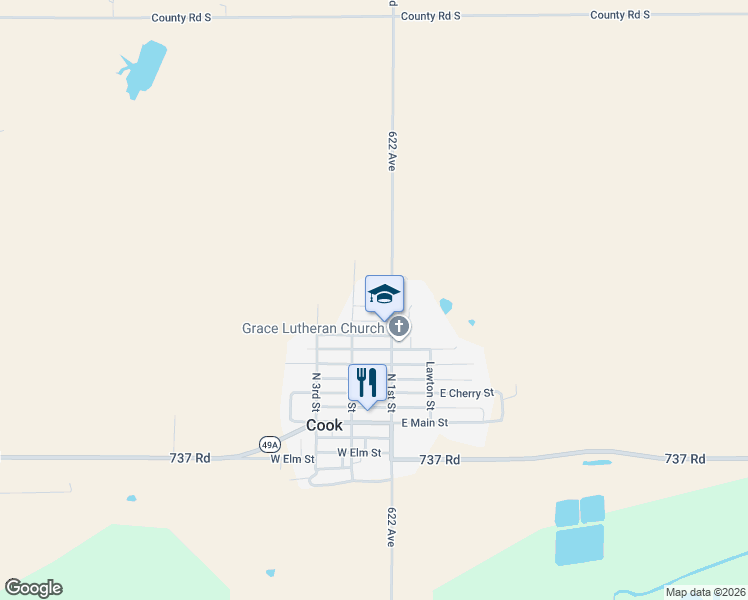 map of restaurants, bars, coffee shops, grocery stores, and more near 407 North 1st Street in Cook