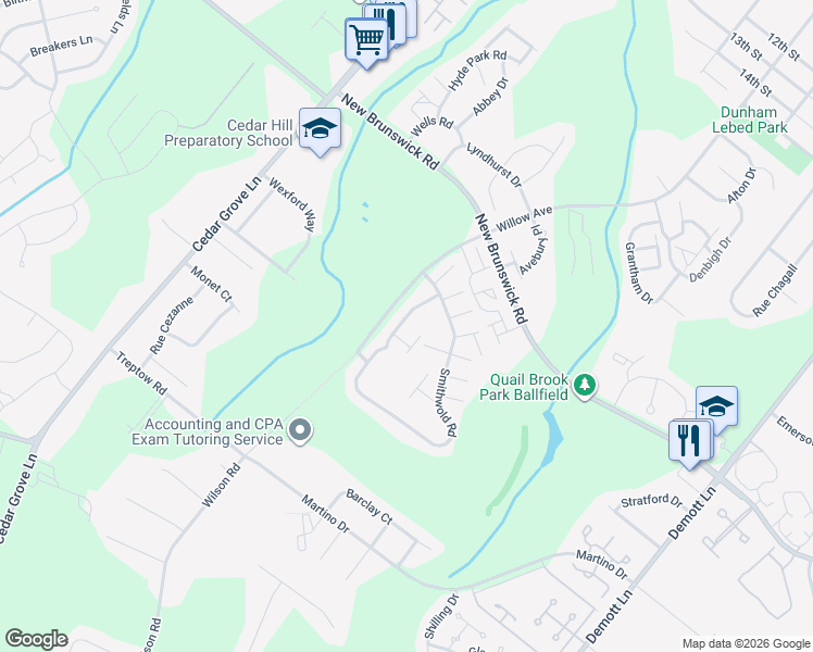map of restaurants, bars, coffee shops, grocery stores, and more near 381 Inwood Court in Franklin Township