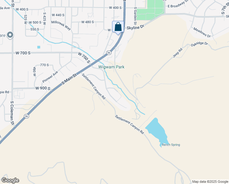 map of restaurants, bars, coffee shops, grocery stores, and more near 49 Iron Rod Road in Tooele