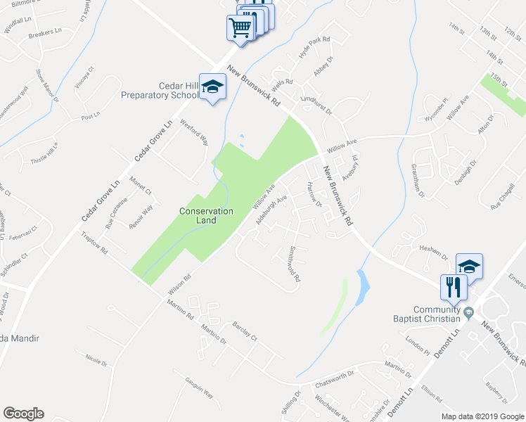 map of restaurants, bars, coffee shops, grocery stores, and more near 363 Aldeburgh Avenue in Franklin Township