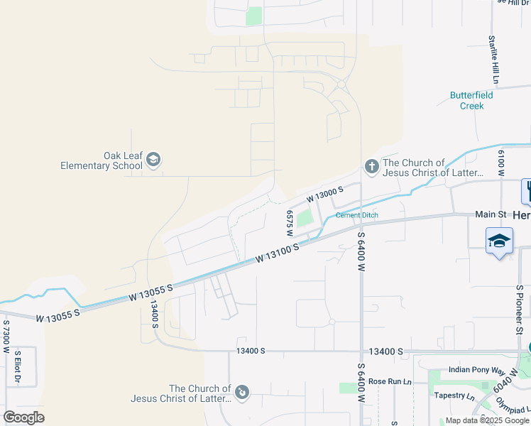 map of restaurants, bars, coffee shops, grocery stores, and more near 13106 South Lazy Creek Cove in Herriman
