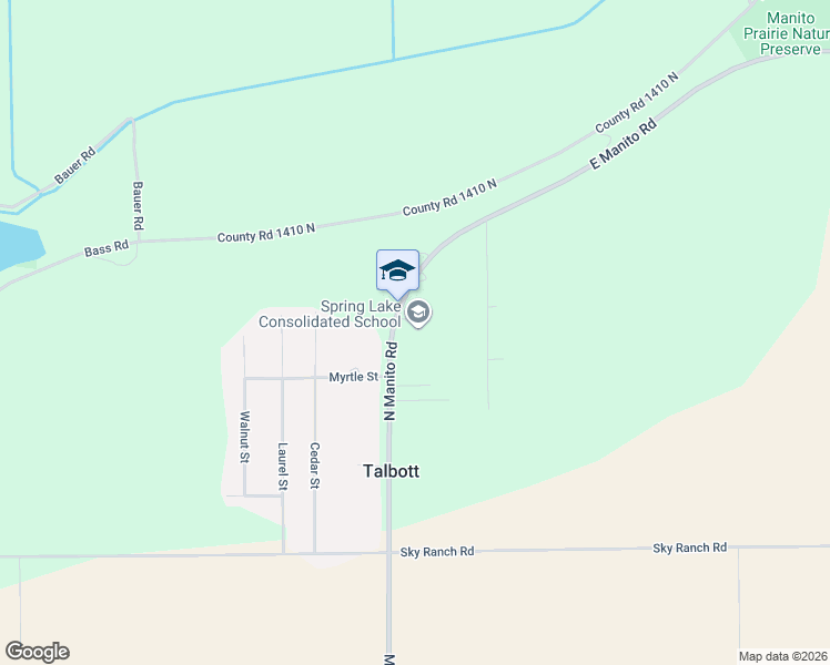 map of restaurants, bars, coffee shops, grocery stores, and more near 13658 North Manito Road in Manito