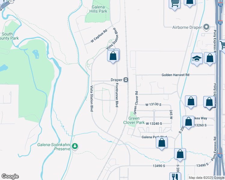 map of restaurants, bars, coffee shops, grocery stores, and more near 583 West eBay Way in Draper