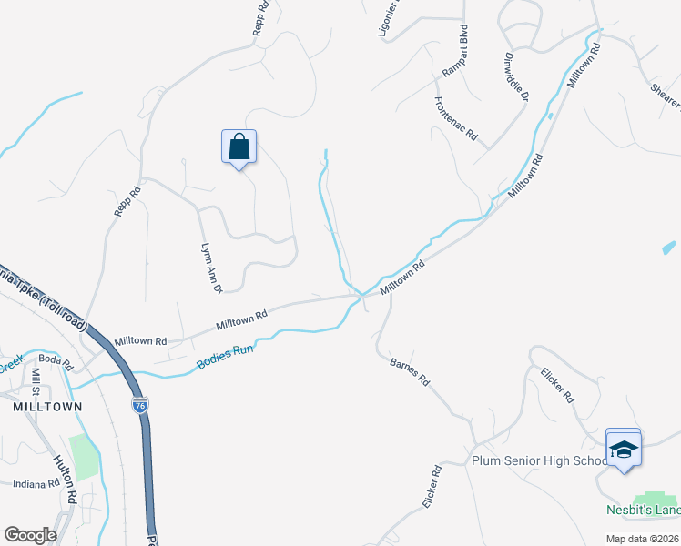 map of restaurants, bars, coffee shops, grocery stores, and more near 620 Milltown Road in New Kensington