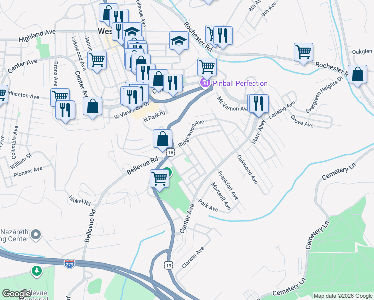 map of restaurants, bars, coffee shops, grocery stores, and more near 260 Martsolf Avenue in Pittsburgh