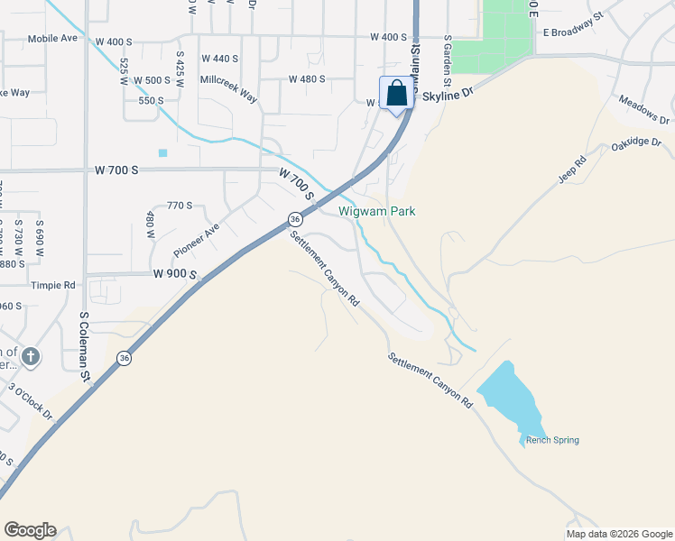 map of restaurants, bars, coffee shops, grocery stores, and more near 115 Heritage Hill Drive in Tooele