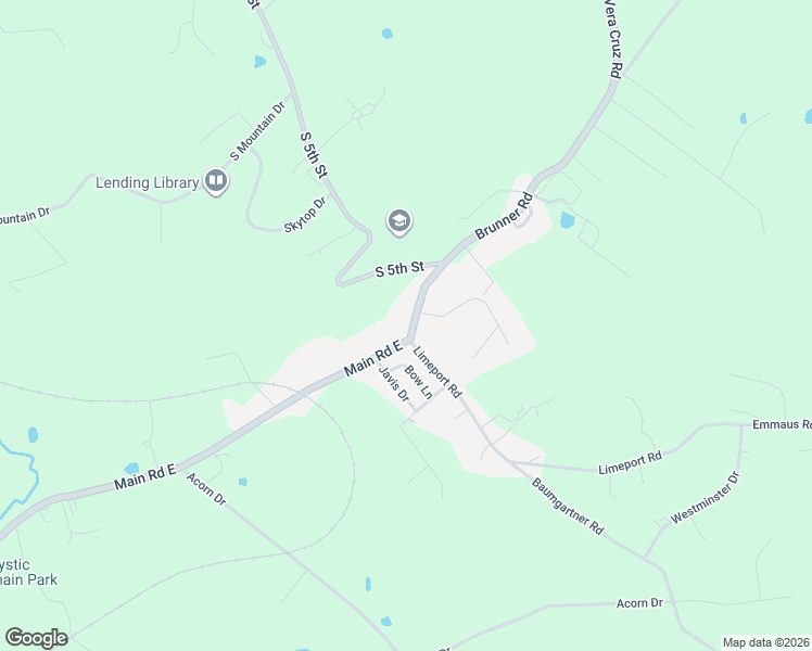 map of restaurants, bars, coffee shops, grocery stores, and more near 2795 Main Road East in Emmaus