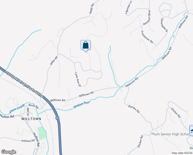 map of restaurants, bars, coffee shops, grocery stores, and more near 284 Lynn Ann Drive in New Kensington
