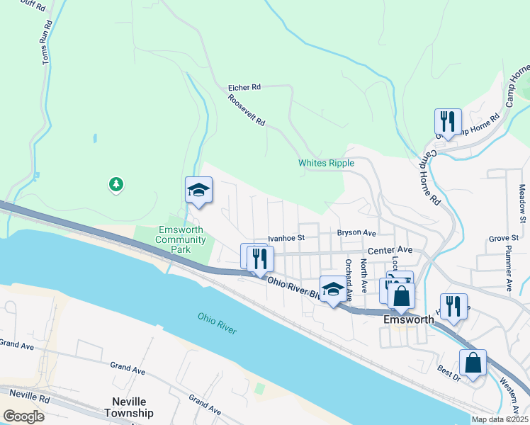 map of restaurants, bars, coffee shops, grocery stores, and more near 257 Walliston Avenue in Pittsburgh