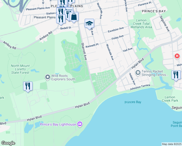map of restaurants, bars, coffee shops, grocery stores, and more near 361 Sharrott Avenue in Staten Island