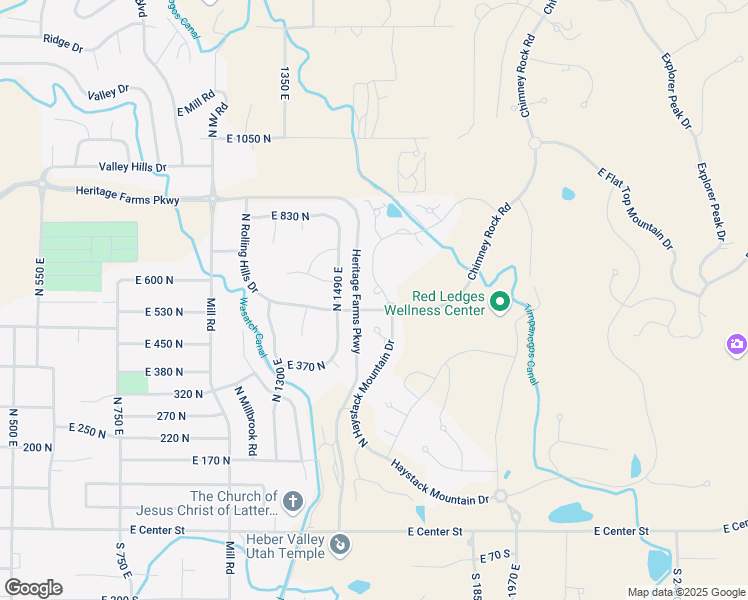 map of restaurants, bars, coffee shops, grocery stores, and more near 615 North Haystack Mountain Drive in Heber City