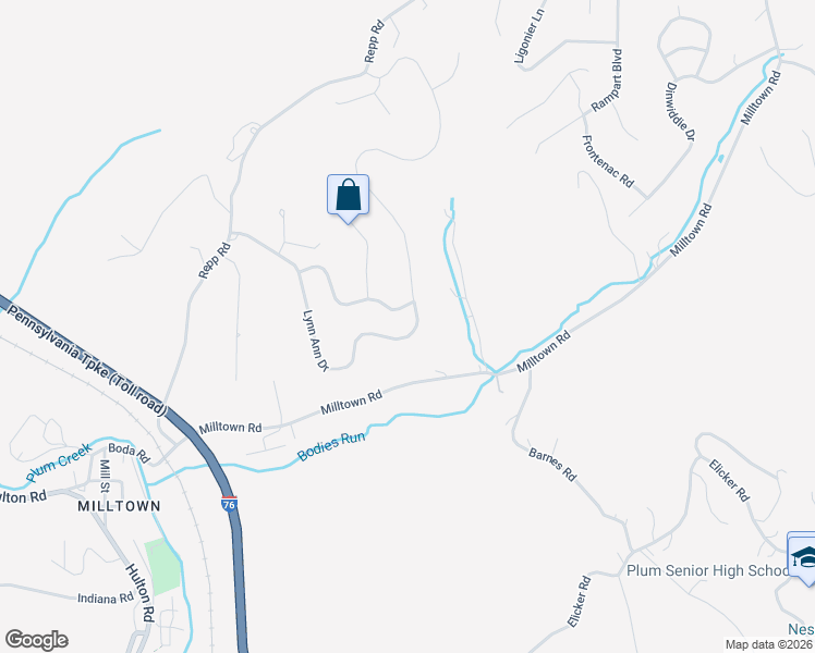 map of restaurants, bars, coffee shops, grocery stores, and more near 284 Lynn Ann Drive in New Kensington