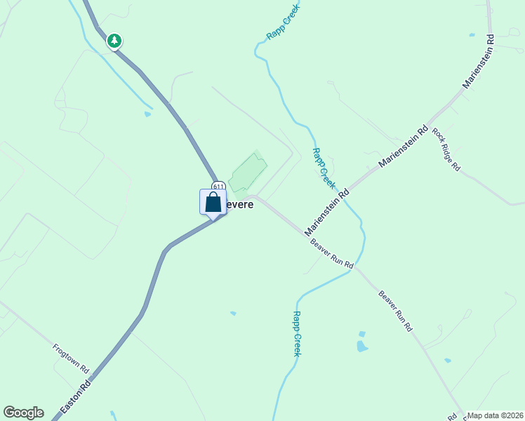 map of restaurants, bars, coffee shops, grocery stores, and more near 34 Beaver Run Road in Ottsville