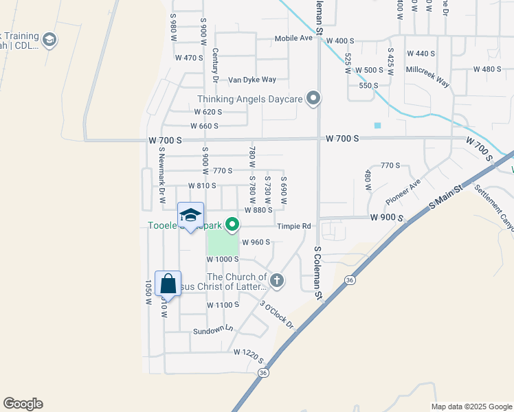 map of restaurants, bars, coffee shops, grocery stores, and more near 869 South 780 West in Tooele