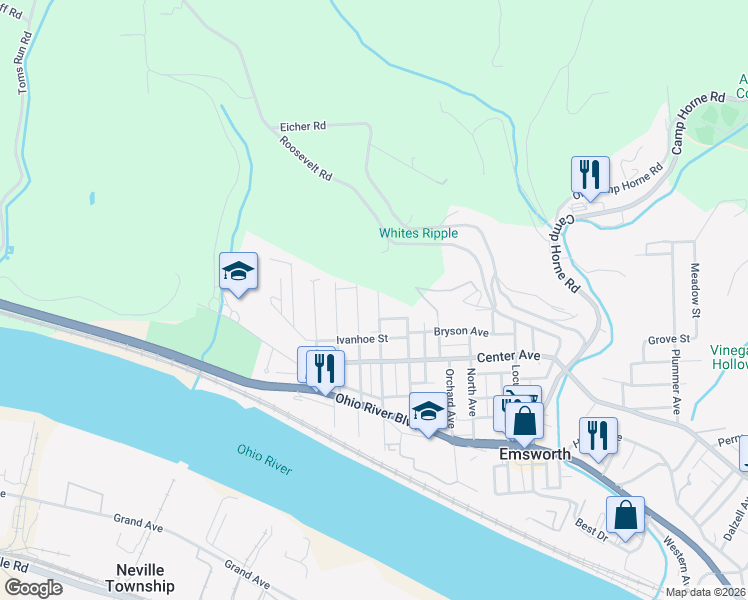 map of restaurants, bars, coffee shops, grocery stores, and more near 249 Allegheny Avenue in Pittsburgh