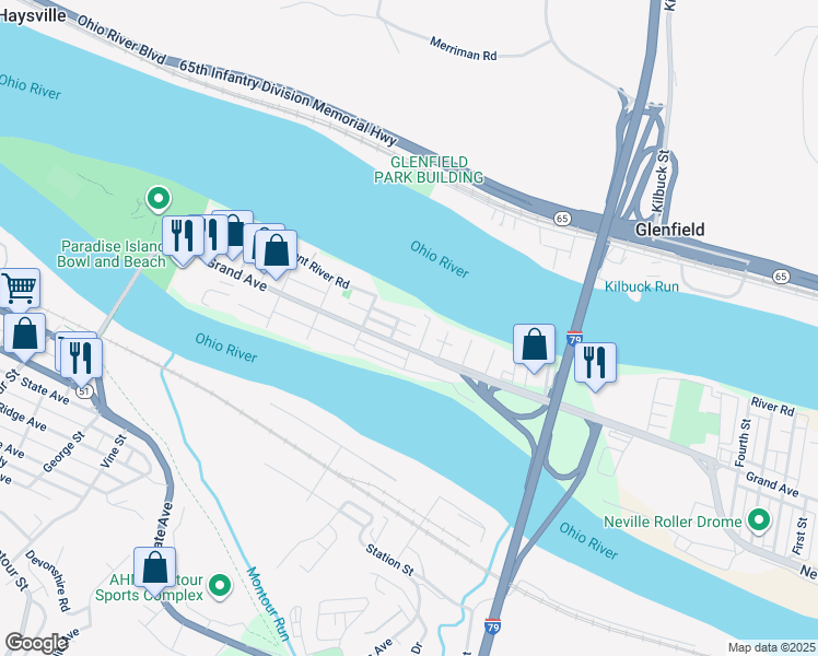 map of restaurants, bars, coffee shops, grocery stores, and more near 11 Walnut Street in Pittsburgh