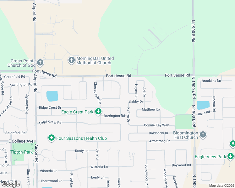 map of restaurants, bars, coffee shops, grocery stores, and more near 3314 Peppertree Lane in Bloomington