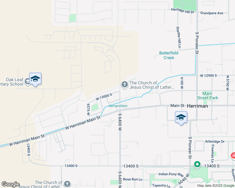 map of restaurants, bars, coffee shops, grocery stores, and more near 6403 West Muzzle Loader Drive in Herriman