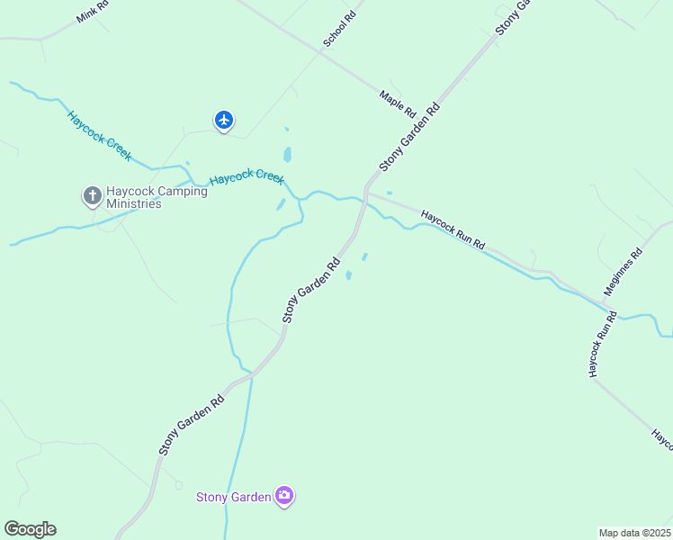 map of restaurants, bars, coffee shops, grocery stores, and more near 2160 Stony Garden Road in Kintnersville