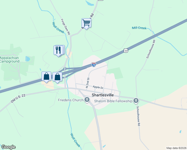 map of restaurants, bars, coffee shops, grocery stores, and more near 40 North 2nd Street in Hamburg