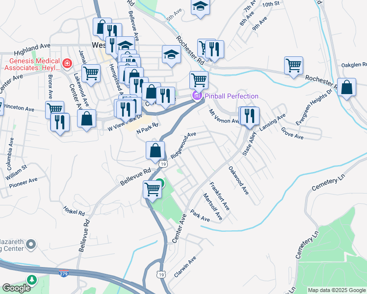 map of restaurants, bars, coffee shops, grocery stores, and more near 260 Martsolf Avenue in Pittsburgh