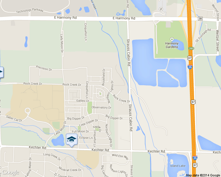 map of restaurants, bars, coffee shops, grocery stores, and more near 5139 Northern Lights Drive in Fort Collins