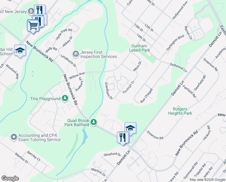 map of restaurants, bars, coffee shops, grocery stores, and more near 188 Matlook Place in Franklin Township