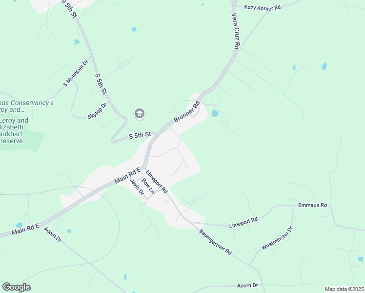 map of restaurants, bars, coffee shops, grocery stores, and more near 5273 Sickle Road in Emmaus