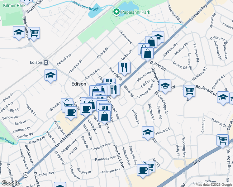 map of restaurants, bars, coffee shops, grocery stores, and more near in 