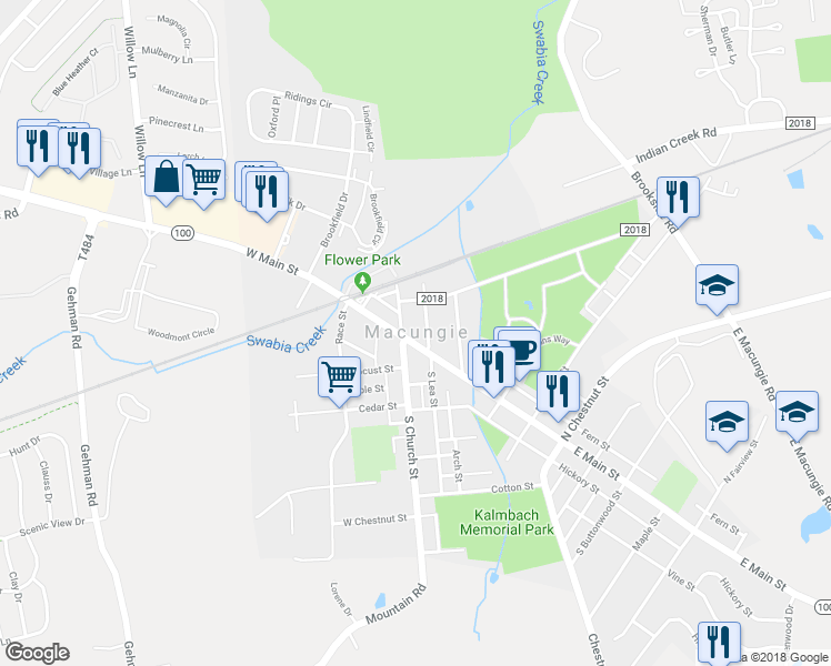map of restaurants, bars, coffee shops, grocery stores, and more near in Macungie