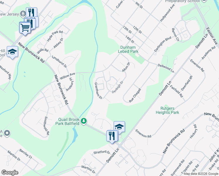 map of restaurants, bars, coffee shops, grocery stores, and more near 197 Matlook Place in Franklin Township