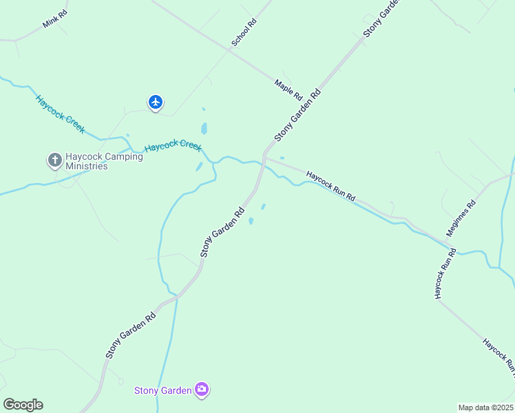 map of restaurants, bars, coffee shops, grocery stores, and more near 2160 Stony Garden Road in Kintnersville