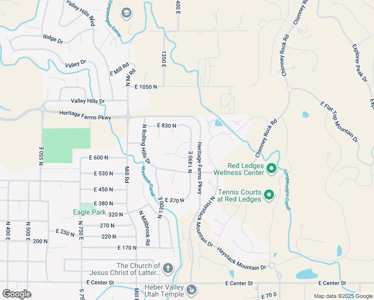 map of restaurants, bars, coffee shops, grocery stores, and more near 707 North 1490 East in Heber City