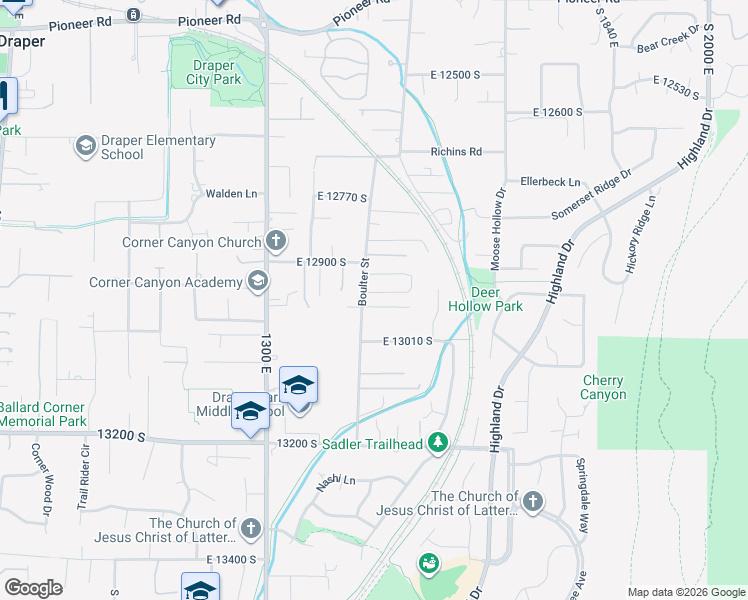 map of restaurants, bars, coffee shops, grocery stores, and more near 1501 Stanford Court in Draper