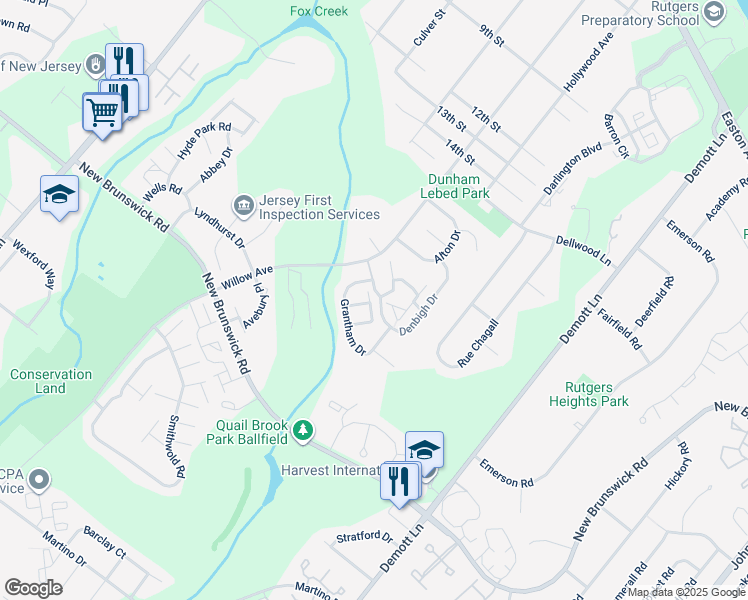 map of restaurants, bars, coffee shops, grocery stores, and more near 197 Matlook Place in Franklin Township