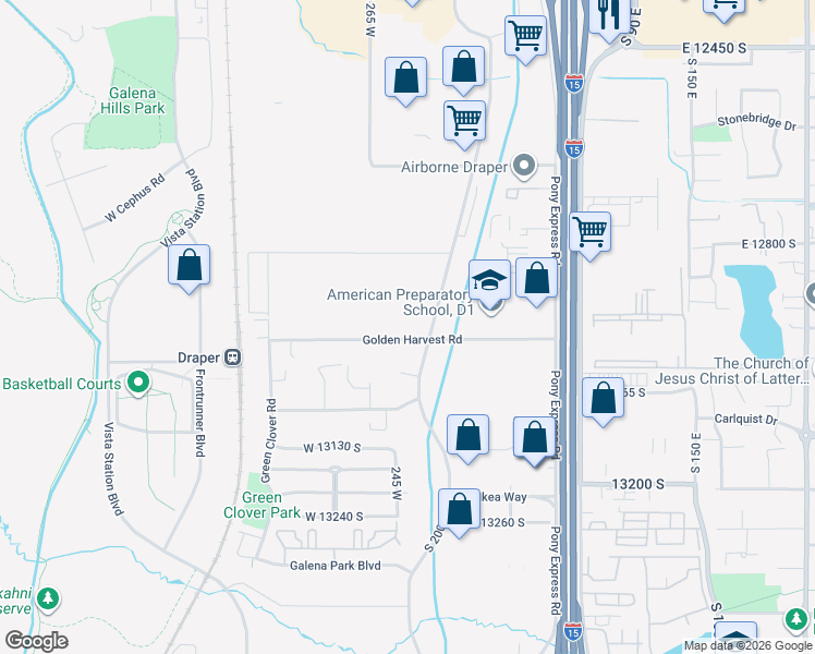 map of restaurants, bars, coffee shops, grocery stores, and more near 238 Golden Harvest Road in Draper
