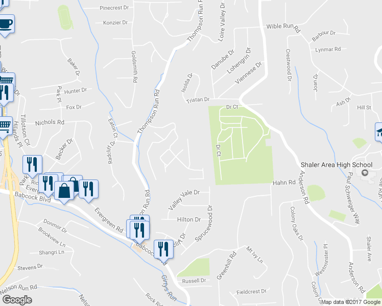 map of restaurants, bars, coffee shops, grocery stores, and more near 424 Allenberry Drive in Pittsburgh