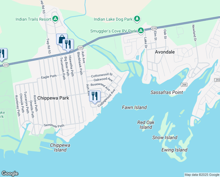 map of restaurants, bars, coffee shops, grocery stores, and more near 14157 Rosewood Avenue in Lakeview