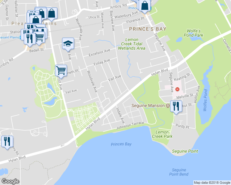 map of restaurants, bars, coffee shops, grocery stores, and more near 144 Burton Avenue in Staten Island