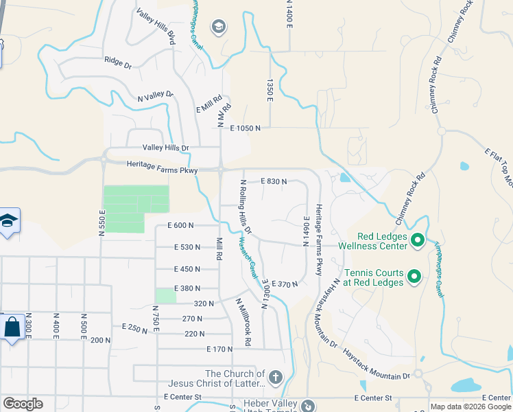 map of restaurants, bars, coffee shops, grocery stores, and more near 761 North 1310 East in Heber City