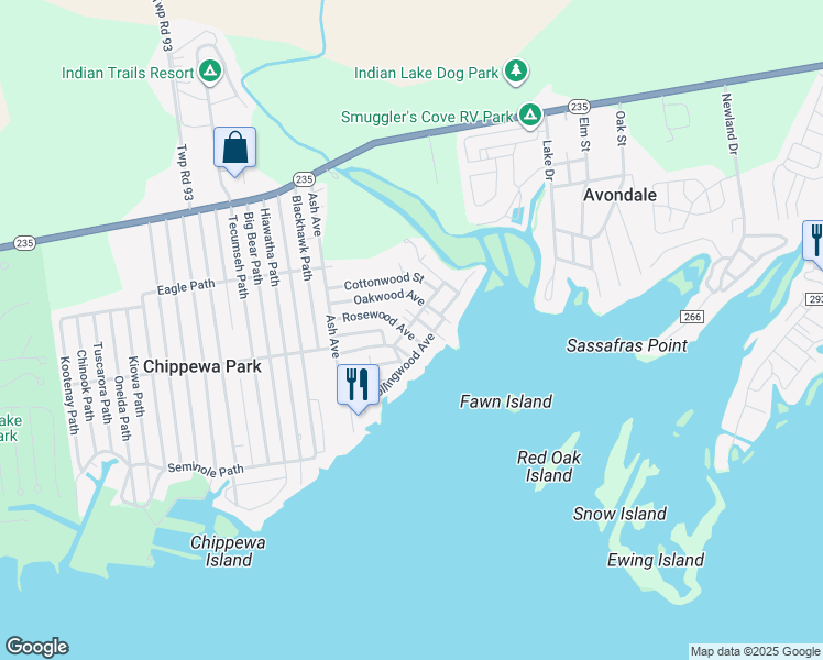 map of restaurants, bars, coffee shops, grocery stores, and more near 14157 Rosewood Avenue in Lakeview