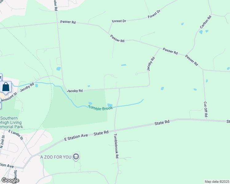 map of restaurants, bars, coffee shops, grocery stores, and more near 7702 Tumblebrook Road in Coopersburg