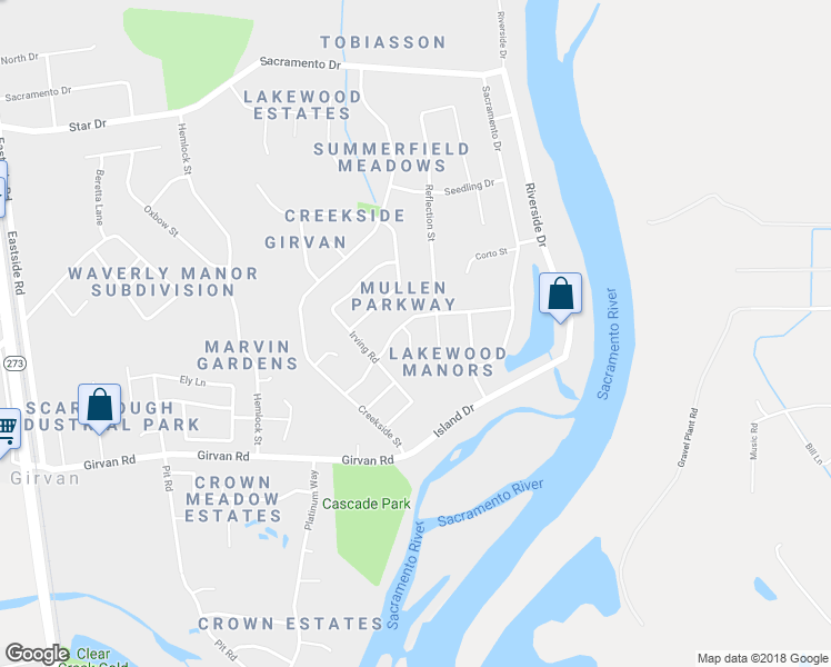 map of restaurants, bars, coffee shops, grocery stores, and more near 6901 Dennis Court in Redding