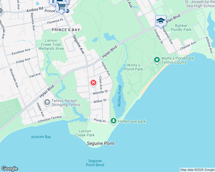 map of restaurants, bars, coffee shops, grocery stores, and more near 25 Melville Street in Staten Island