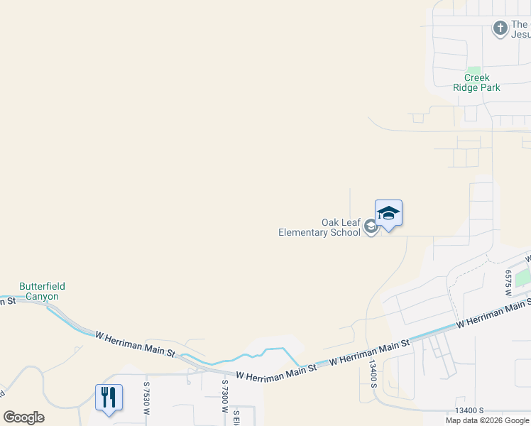 map of restaurants, bars, coffee shops, grocery stores, and more near 7070 West 13100 South in Herriman