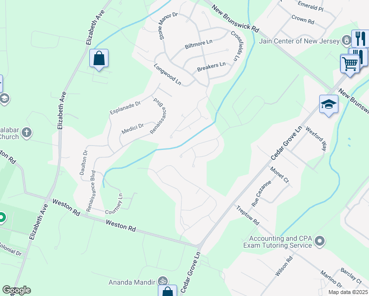 map of restaurants, bars, coffee shops, grocery stores, and more near 686 Post Lane in Franklin Township