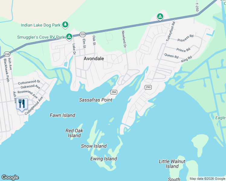map of restaurants, bars, coffee shops, grocery stores, and more near 11012 Sassafrass Road in Lakeview